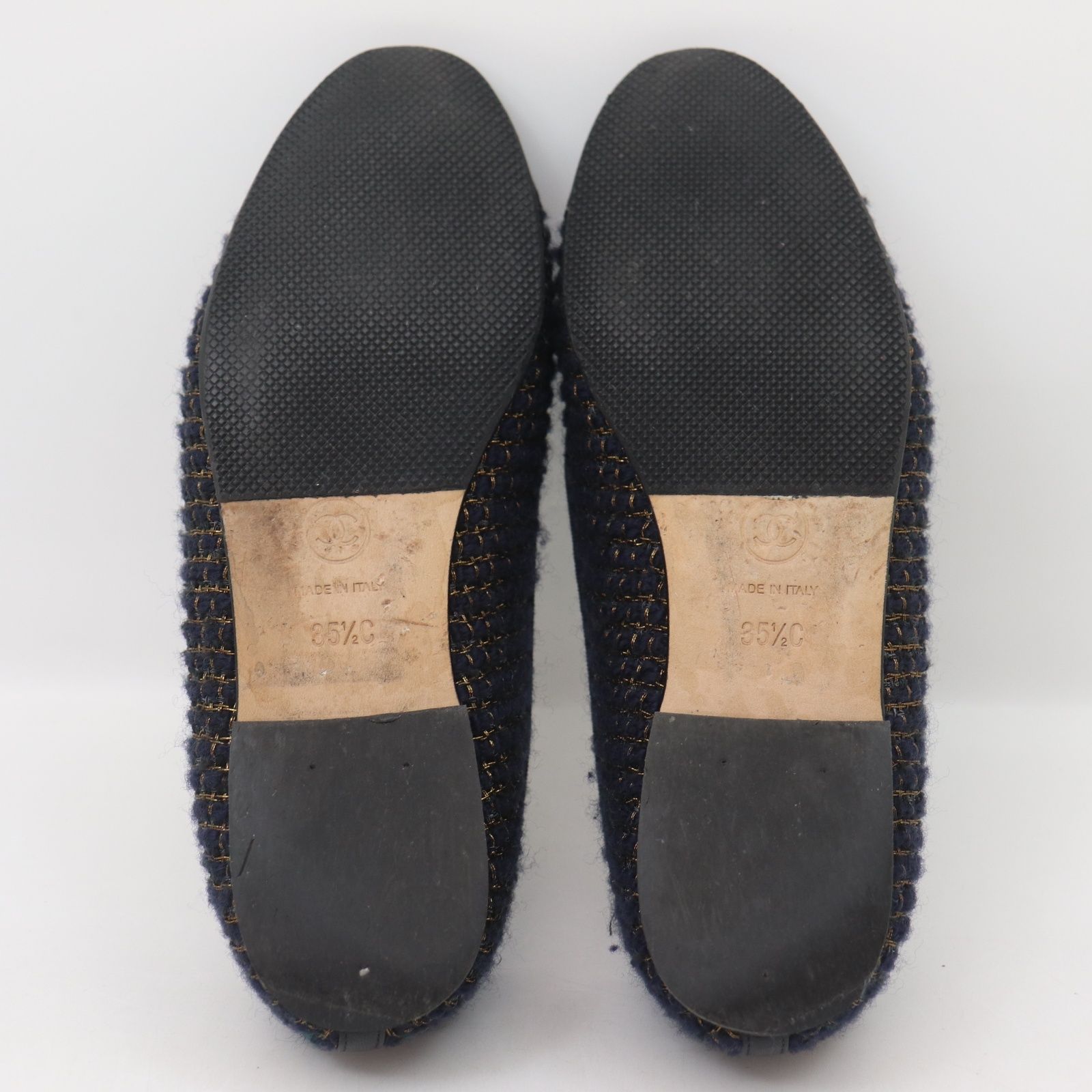 ITLQIBSOPUZE CHANEL シャネル バレリーナ ツイード リボン シューズ