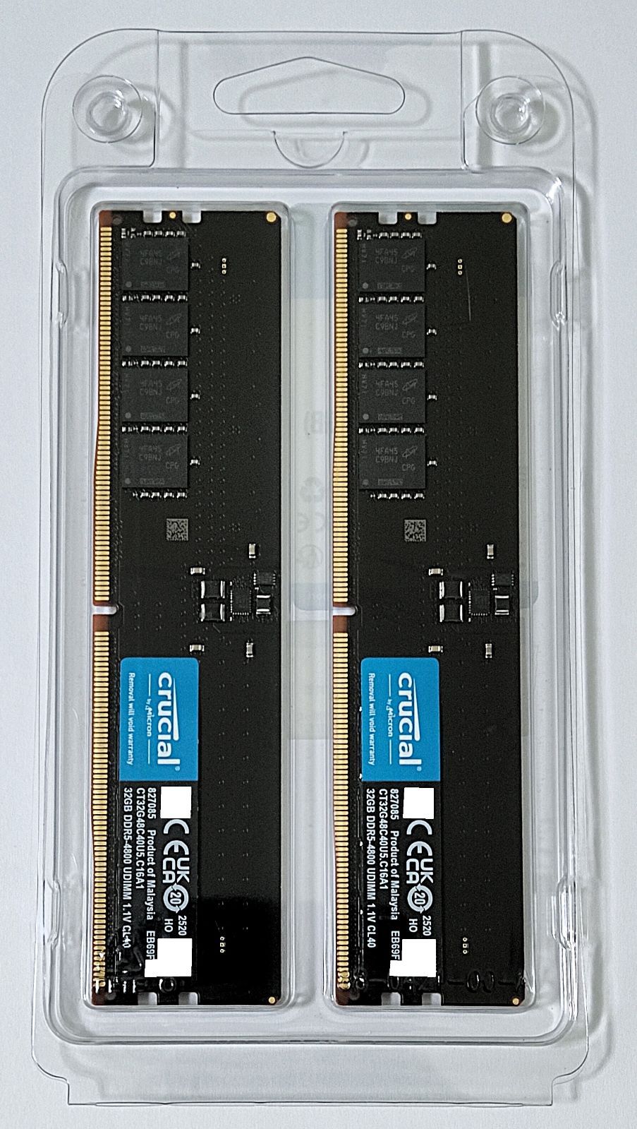 Crucial Micron製 CT2K32G48C40U5 デスクトップ用メモリ 32GB×2枚 DDR5