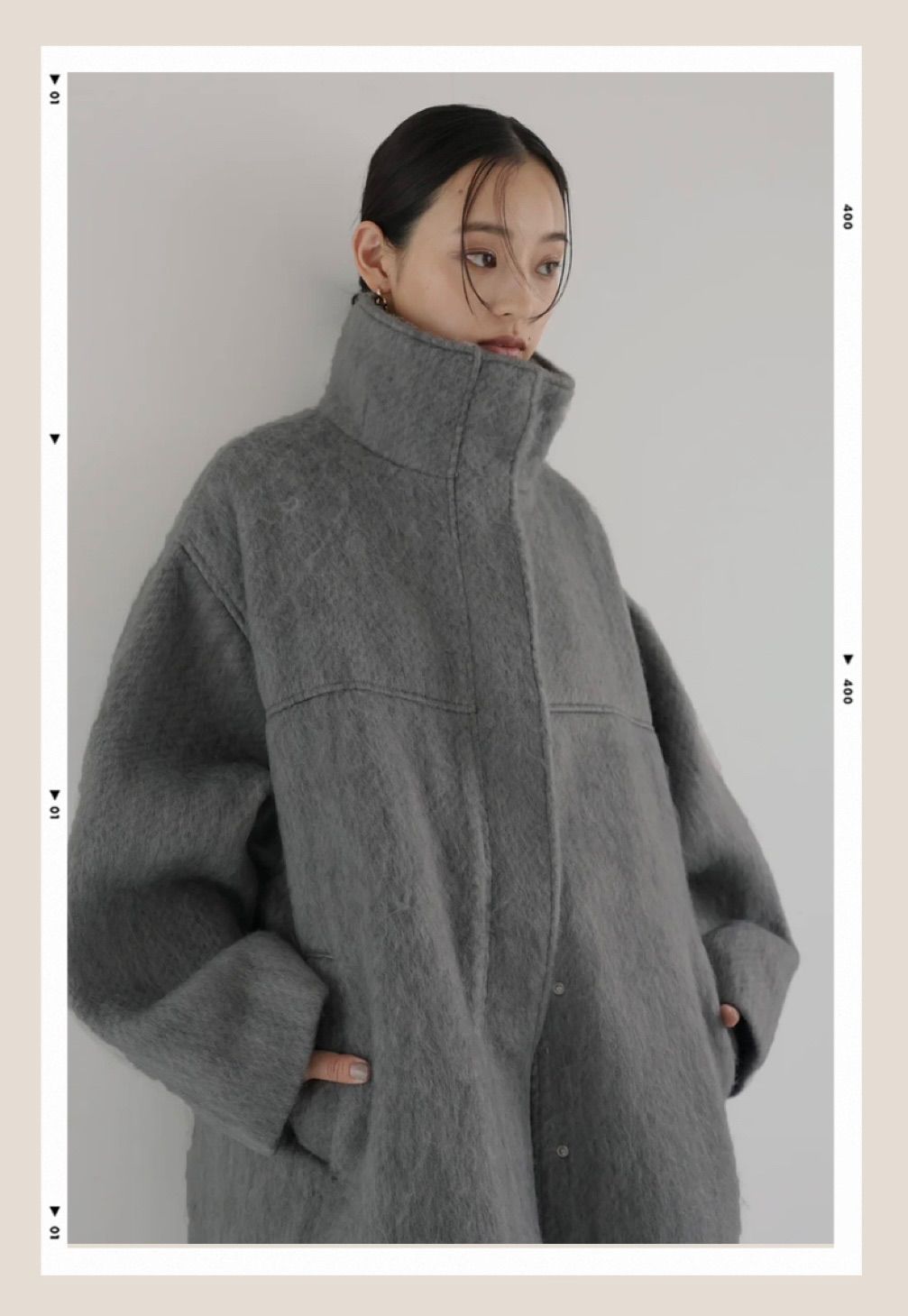 人気 シャギースタンドカラーコート lumier hellam リュミエ - メルカリ