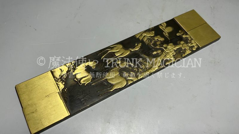 旧家蔵出し 銅製金鍍 三陽開泰紋 文鎮 文房具 書道品 文房