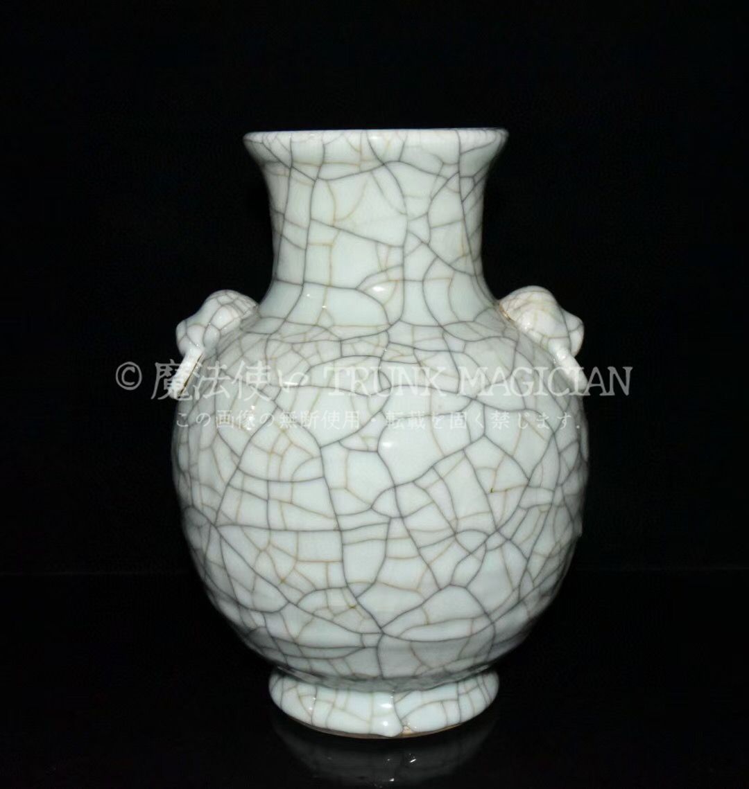 旧家蔵出し 宋 哥窯 開片 雙耳瓶 古陶瓷器 陶芸 造型精美 古美術品