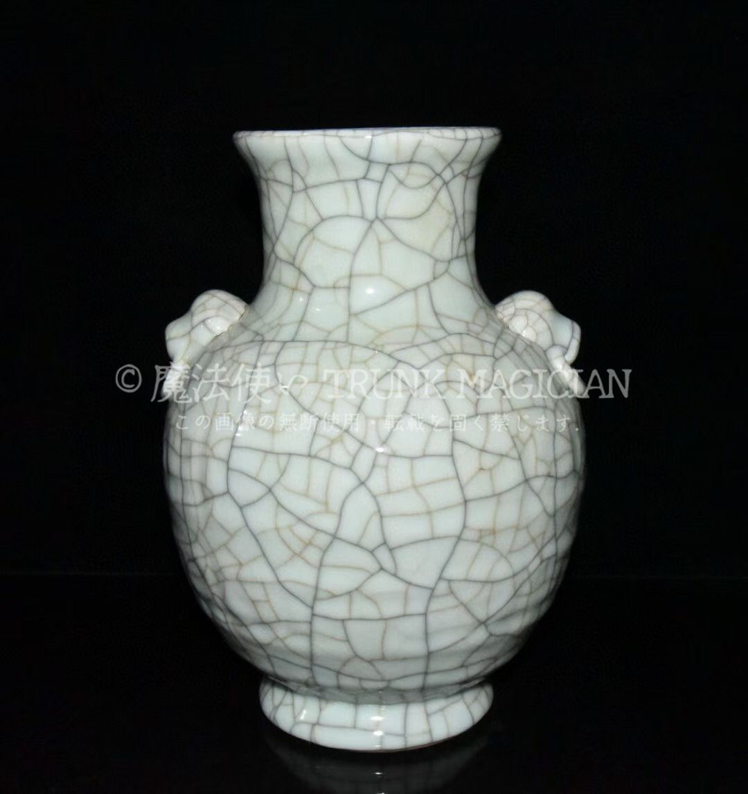 旧家蔵出し 宋 哥窯 開片 雙耳瓶 古陶瓷器 陶芸 造型精美 古美術品