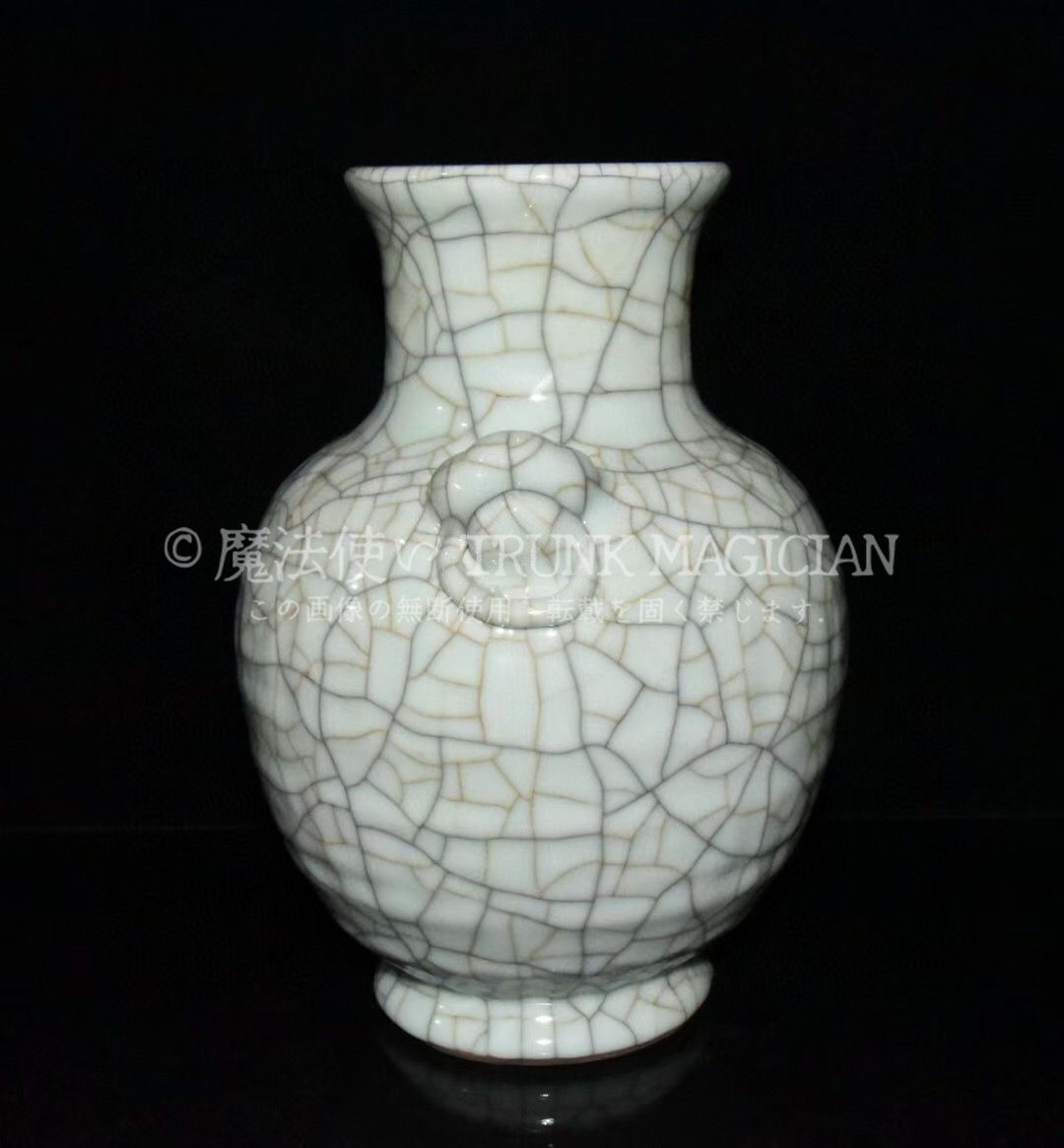 旧家蔵出し 宋 哥窯 開片 雙耳瓶 古陶瓷器 陶芸 造型精美 古美術品