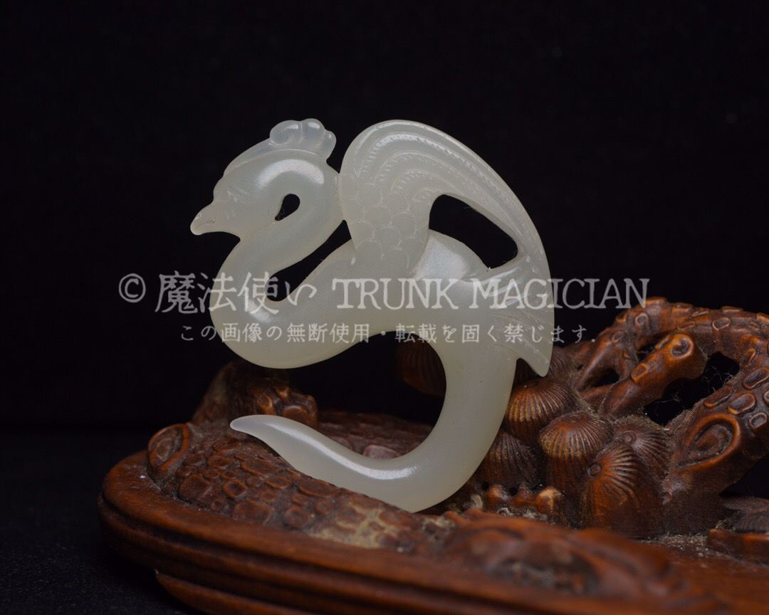 旧家蔵出し 和田玉細密彫 羊脂白玉 沁色自然 玉鳥 彫刻 根付 裝身具 賞