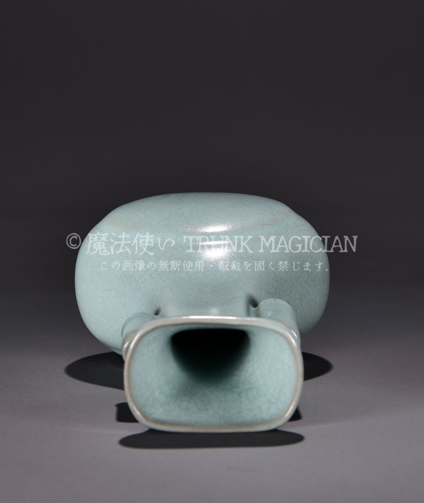 旧家蔵出し 宋汝窯 天清釉 卷耳尊 花瓶 花器 古陶瓷器 陶芸 造型精美