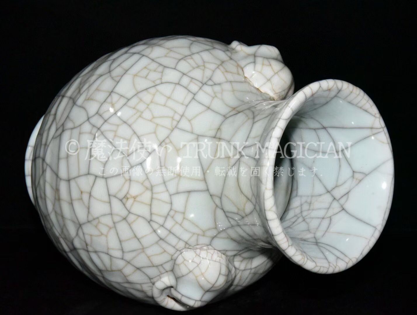 旧家蔵出し 宋 哥窯 開片 雙耳瓶 古陶瓷器 陶芸 造型精美 古美術品