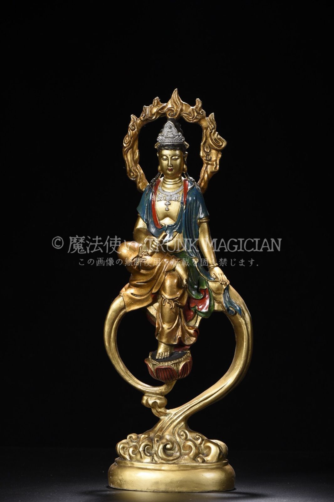 Old Family Kuradashi, Copper, Gilded, Painted, Freely Painted, Buddha Statue, Religion, Buddhism, Antiquities, Memorial Art, Antique Art Collector, CLH131P084
