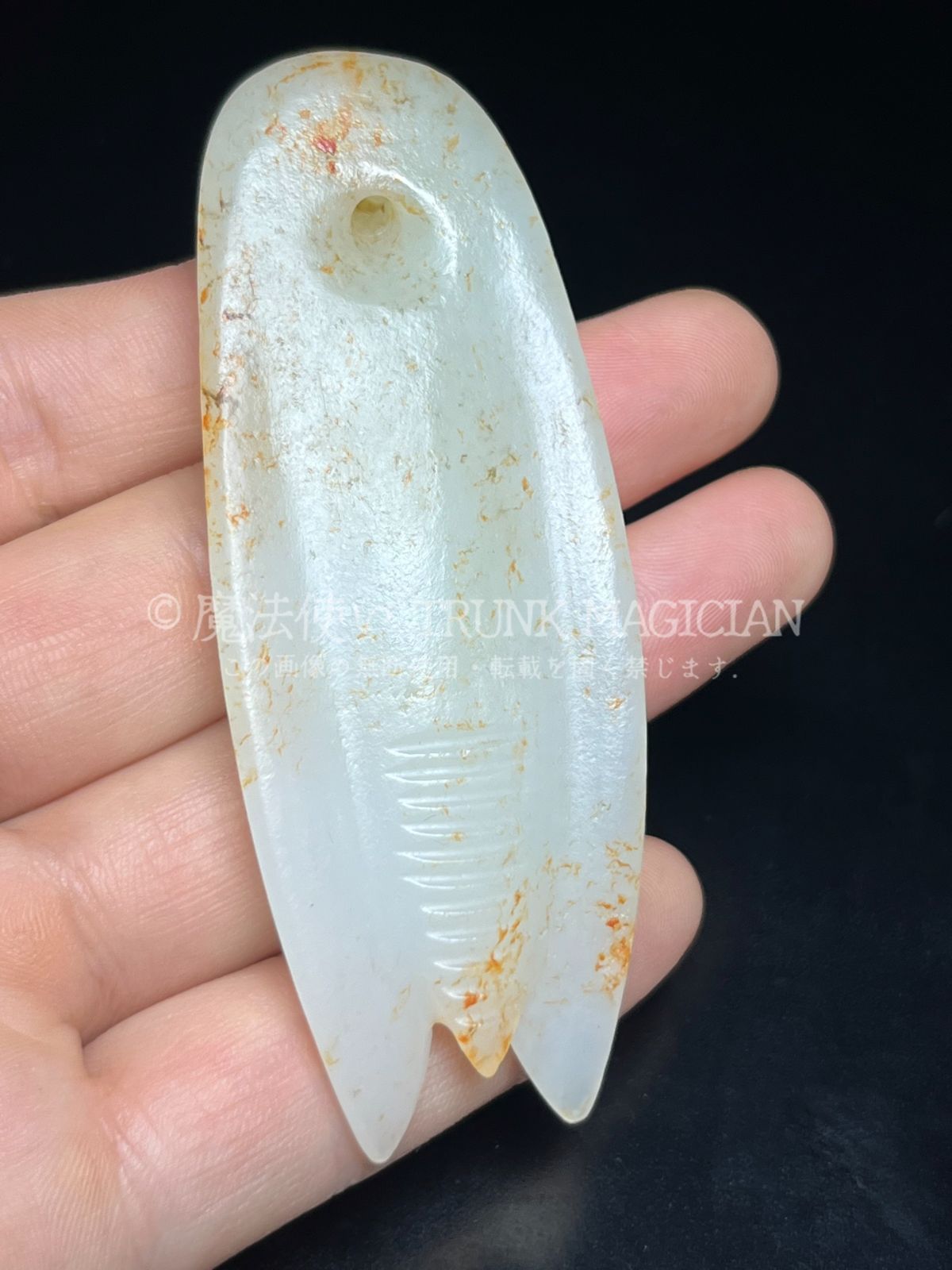 旧家蔵出し 和田玉細密彫 羊脂白玉 せみ 一鳴驚人 彫刻 根付 裝身具 賞