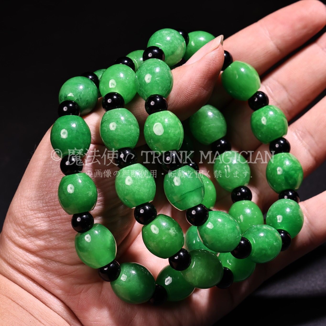 旧家蔵出し 翡翠製 細密彫 仏珠チェーン 箱付 根付 裝身具 供養品 古