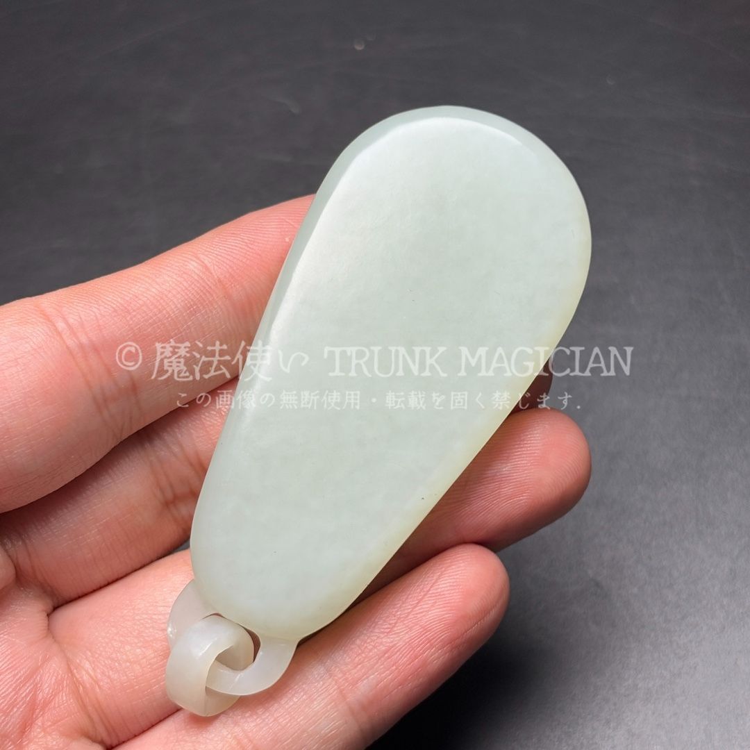 旧家蔵出し 和田玉細密彫 羊脂白玉 平安無事牌 玉珮 彫刻 根付 裝身具