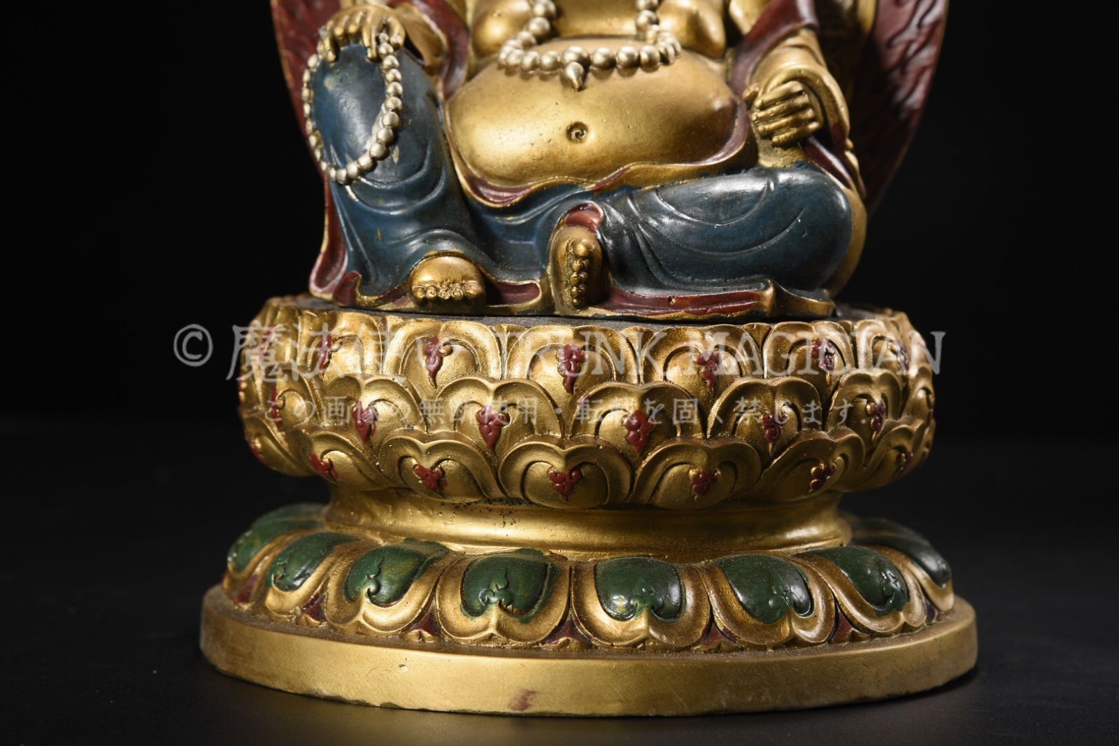 旧家蔵出し 銅製 金鍍 彩繪 彌勒仏 仏像 仏教古美術 密宗密教 供養品