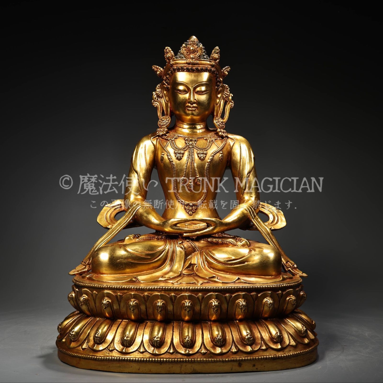 旧家蔵出し 銅製 塗金 長寿仏 仏像 宗教 仏教古美術 供養品 古美術品