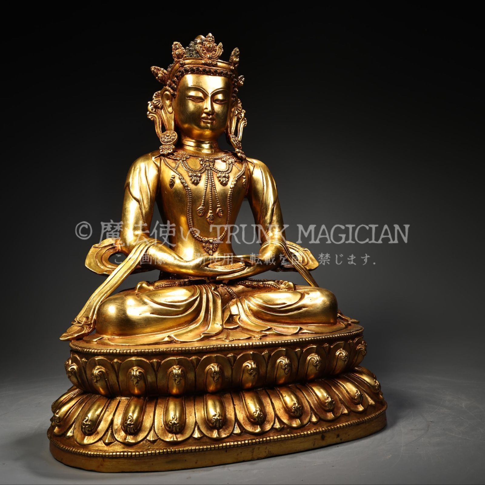 旧家蔵出し 銅製 塗金 長寿仏 仏像 宗教 仏教古美術 供養品 古美術品