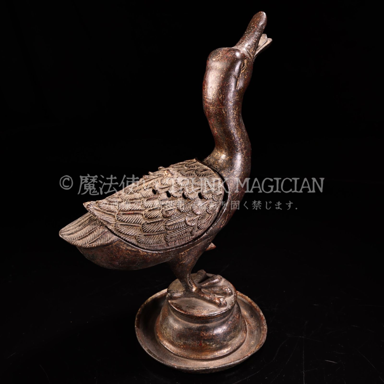 旧家蔵出し 銅製 泥金 鴨熏香炉 香炉 香道具 逸品仏具 仏具一般 供養品