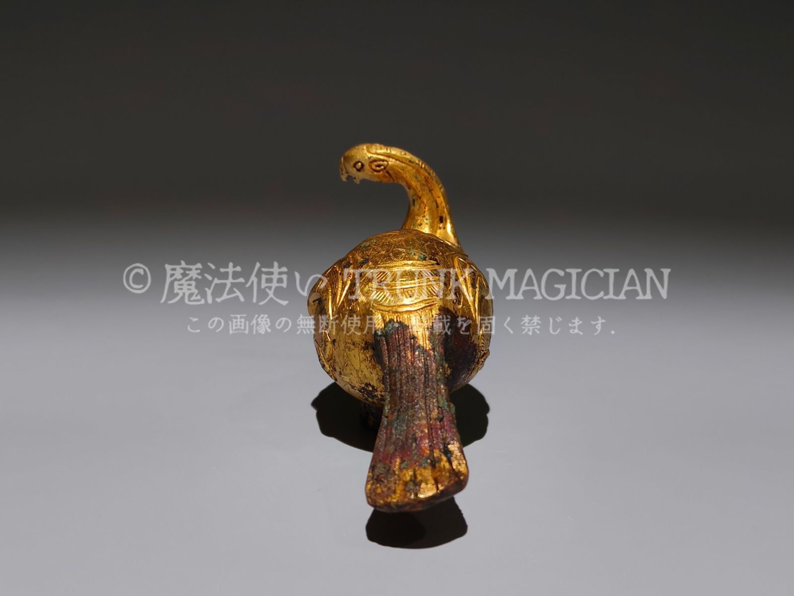 旧家蔵出し 漢 青銅器彫 青銅 塗金 鳥形仗手 食器 祭祀品 副葬品 供養