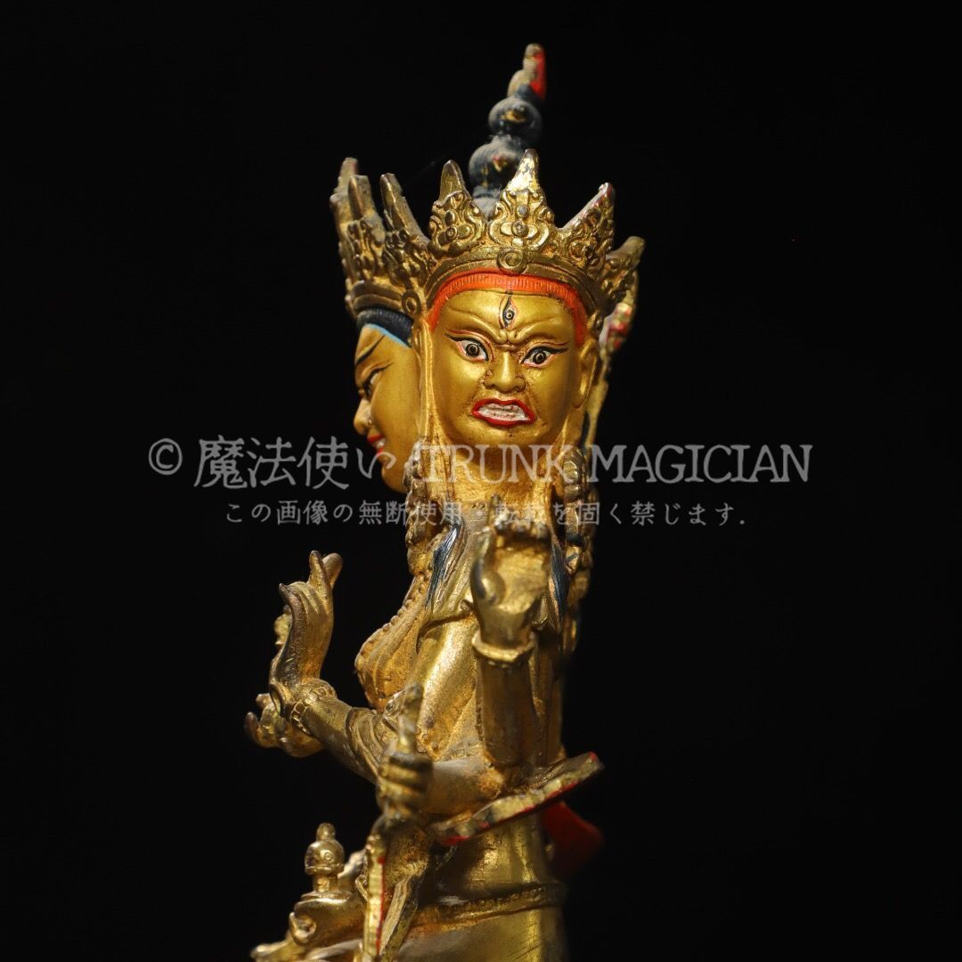 旧家蔵出し 銅製 塗金 尊勝仏母像 仏像 宗教 仏教古美術 供養品 古美術