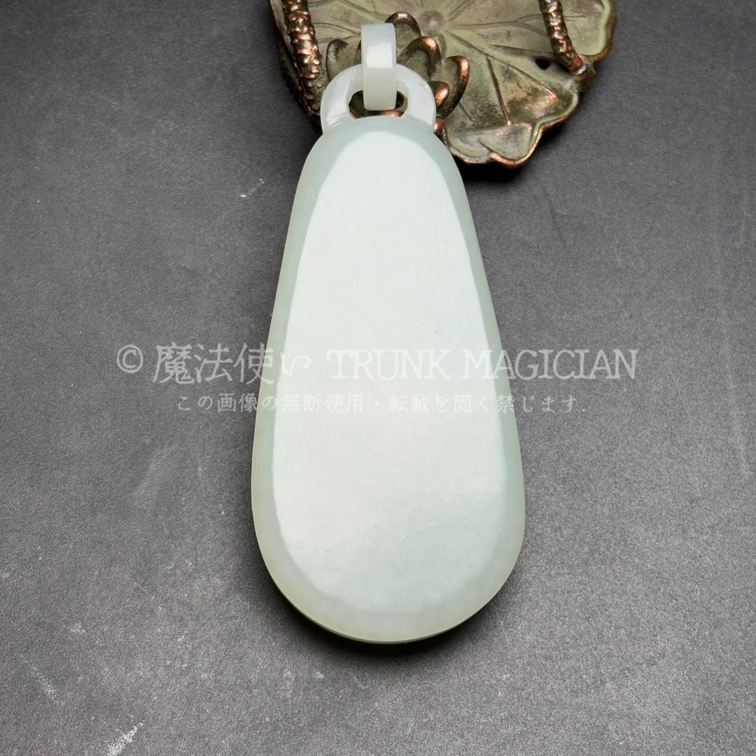 旧家蔵出し 和田玉細密彫 羊脂白玉 平安無事牌 玉珮 彫刻 根付 裝身具