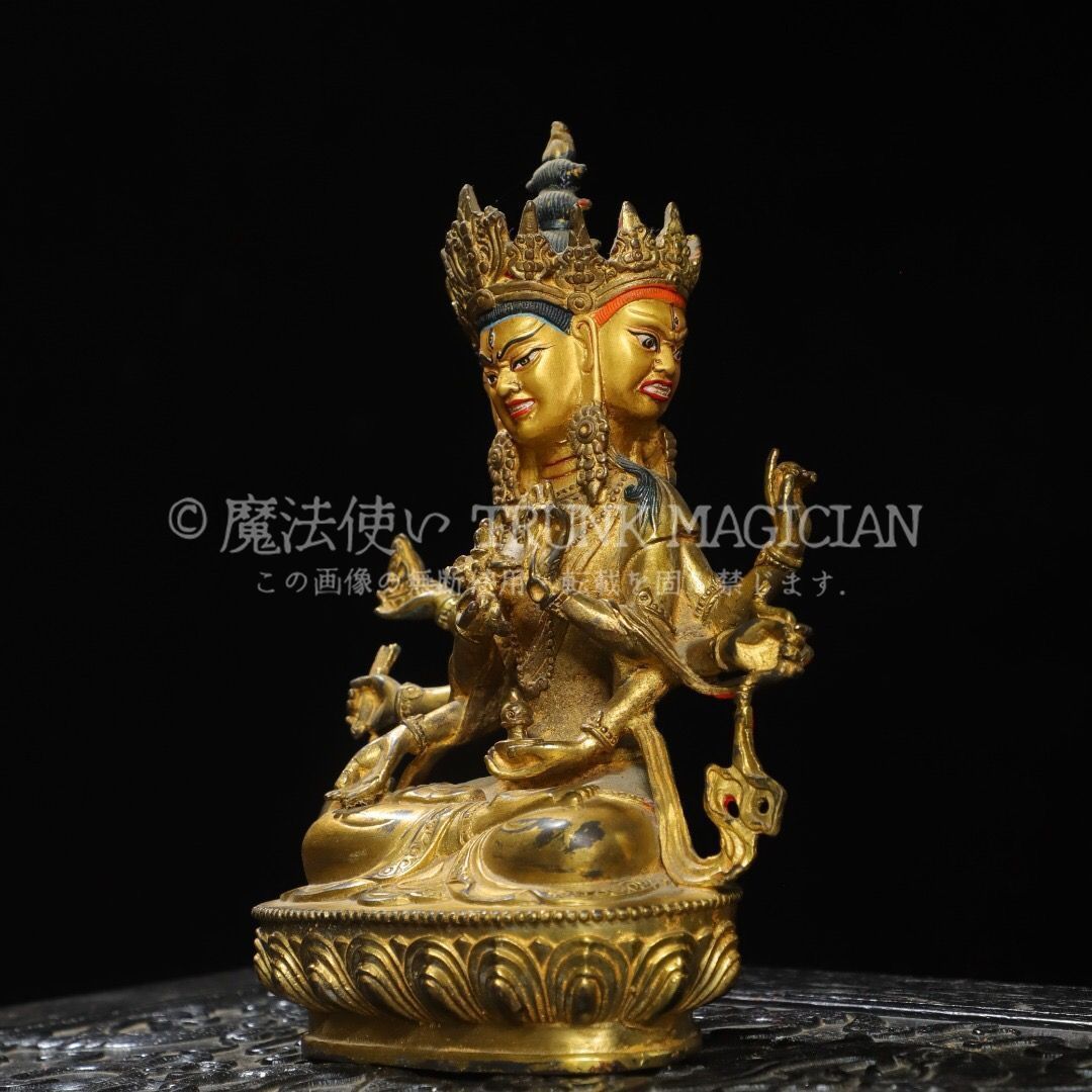 旧家蔵出し 銅製 塗金 尊勝仏母像 仏像 宗教 仏教古美術 供養品 古美術