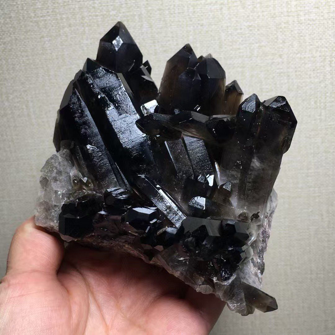 AAAA級魔除け天然モリオン黒水晶クラスターB1210/YS/1000/190D AAAA級