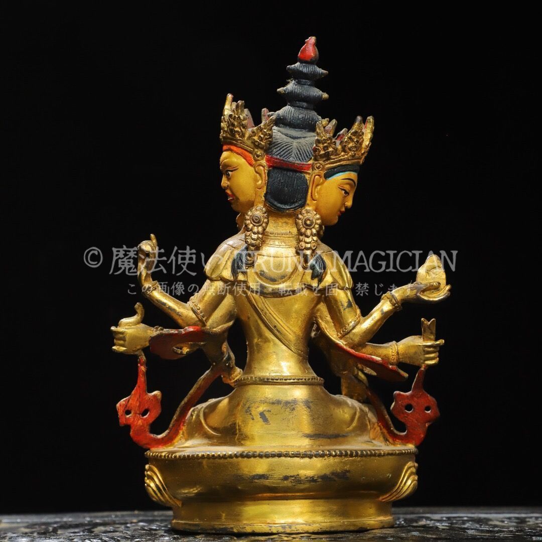 旧家蔵出し 銅製 塗金 尊勝仏母像 仏像 宗教 仏教古美術 供養品 古美術