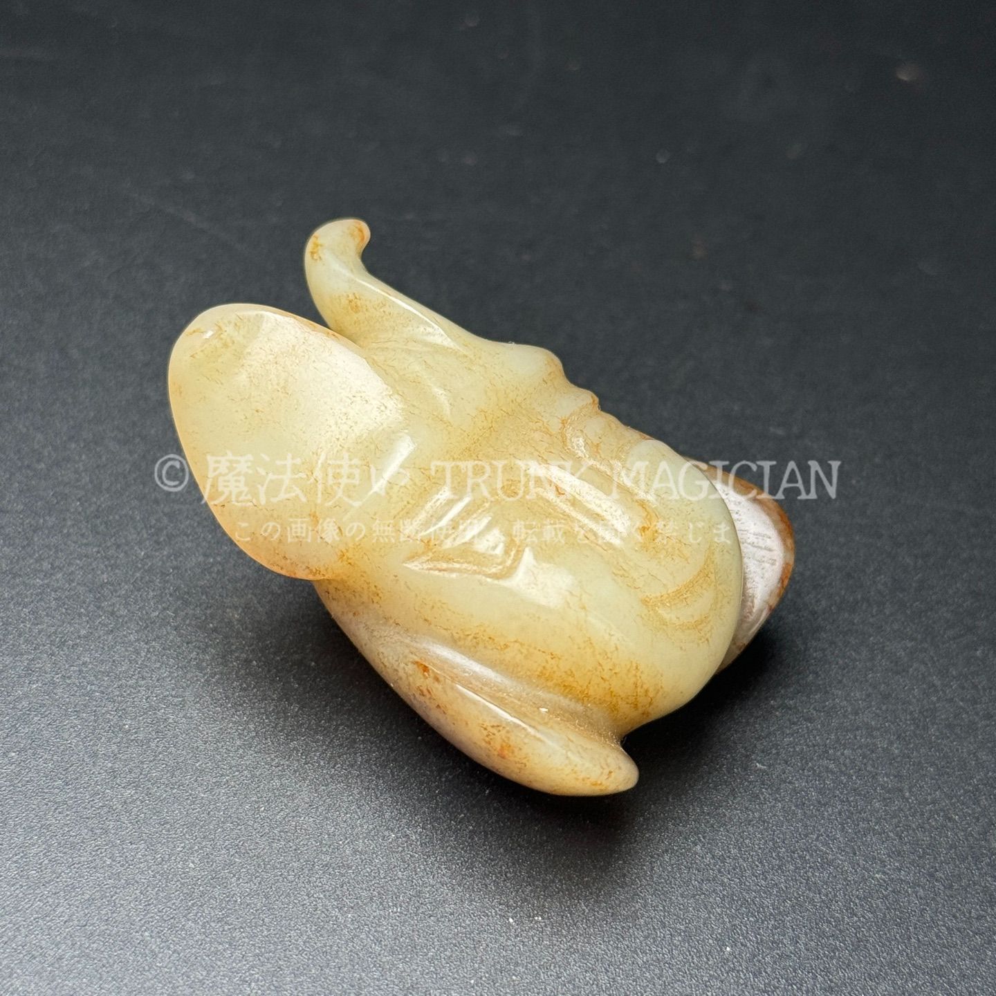 旧家蔵出し 和田玉細密彫 高古件 玉面人 置物 賞物 供養品 古美術品