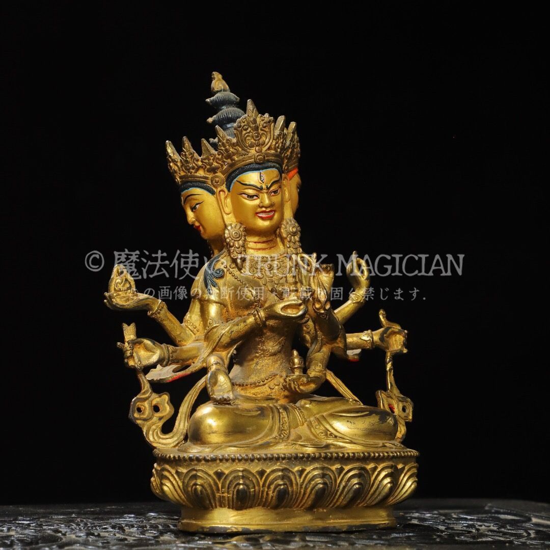 旧家蔵出し 銅製 塗金 尊勝仏母像 仏像 宗教 仏教古美術 供養品 古美術