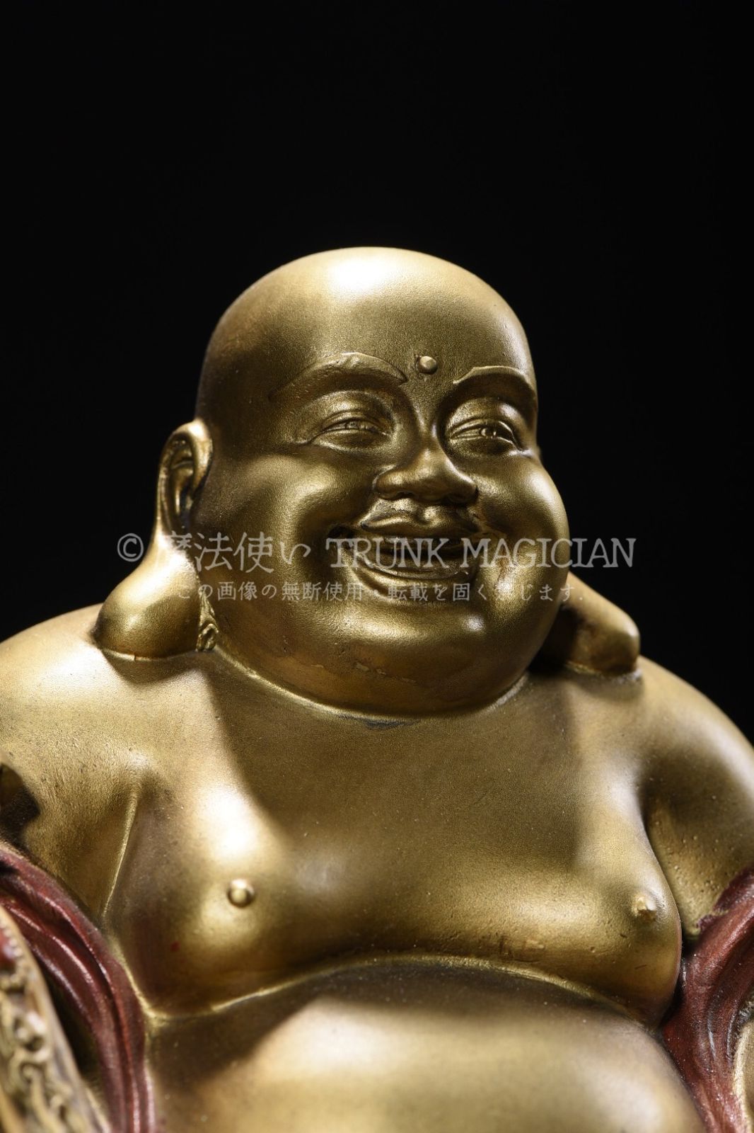 旧家蔵出し 銅製 金鍍 彩繪 彌勒仏 仏像 仏教古美術 密宗密教 供養品