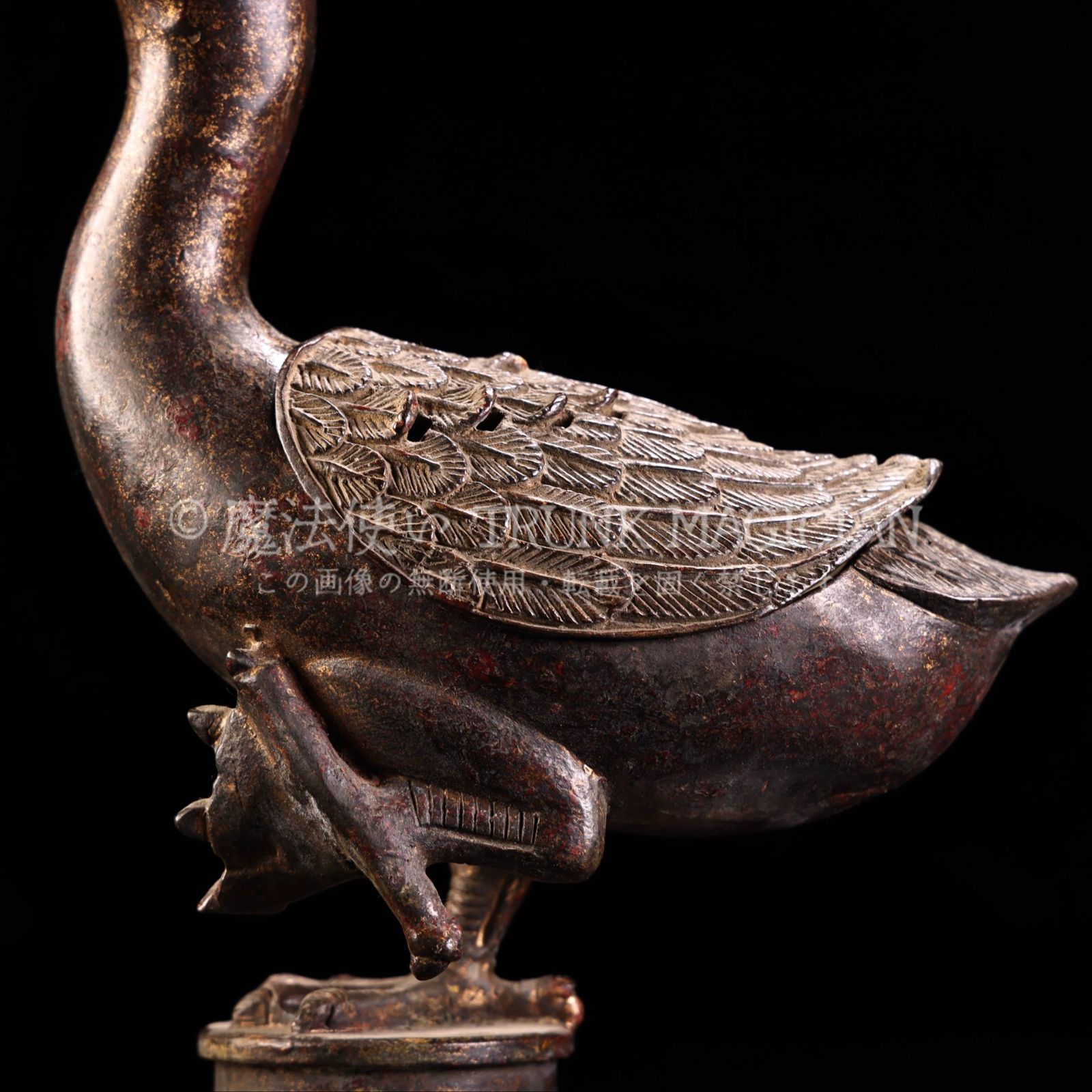 旧家蔵出し 銅製 泥金 鴨熏香炉 香炉 香道具 逸品仏具 仏具一般 供養品