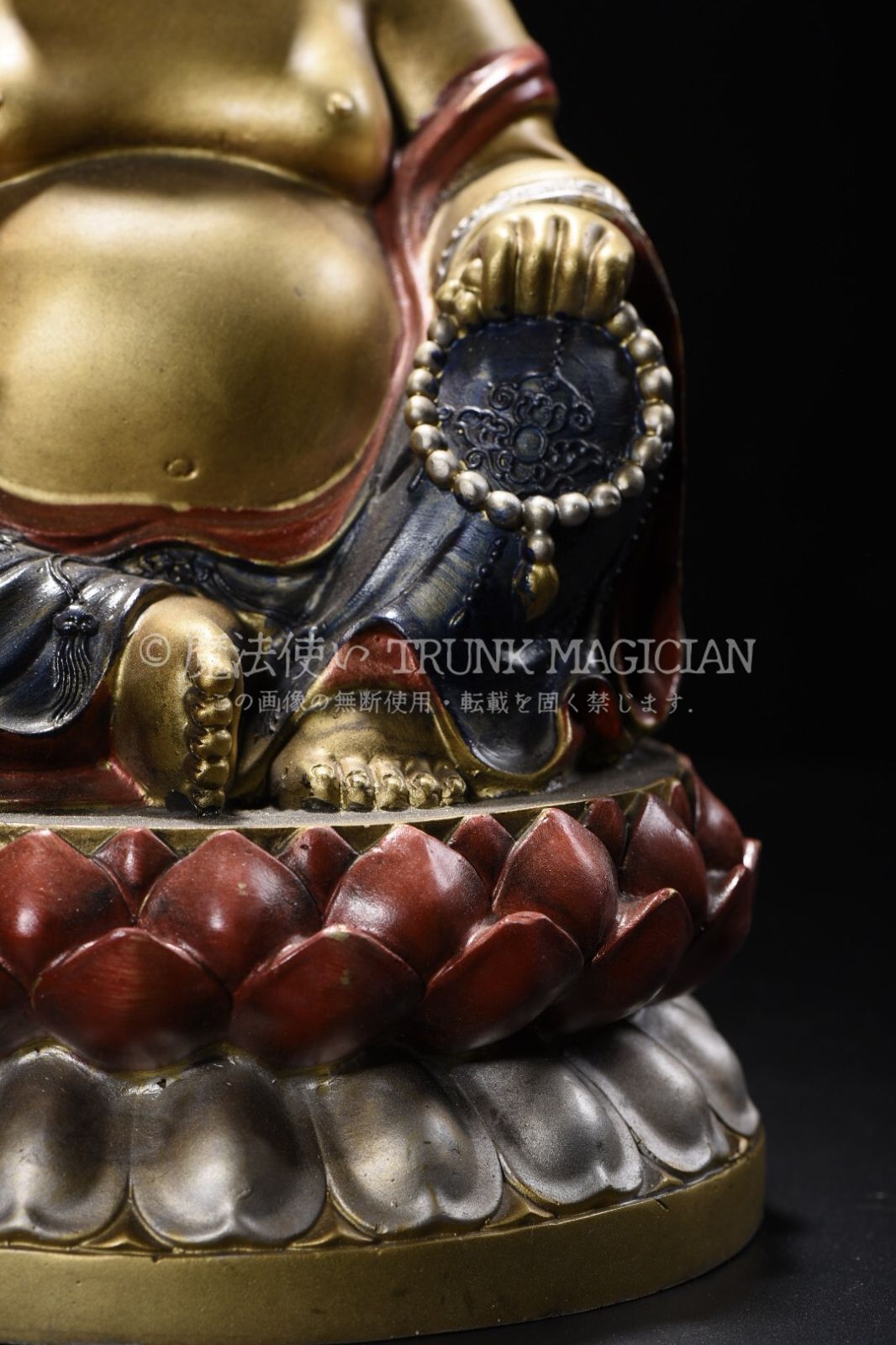 旧家蔵出し 銅製 金鍍 彩繪 彌勒仏 仏像 仏教古美術 密宗密教 供養品