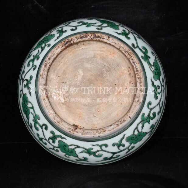 旧家蔵出し 大明宣德年製 綠釉 鴛鴦戲水紋 果盒 古陶瓷器 陶芸 造型