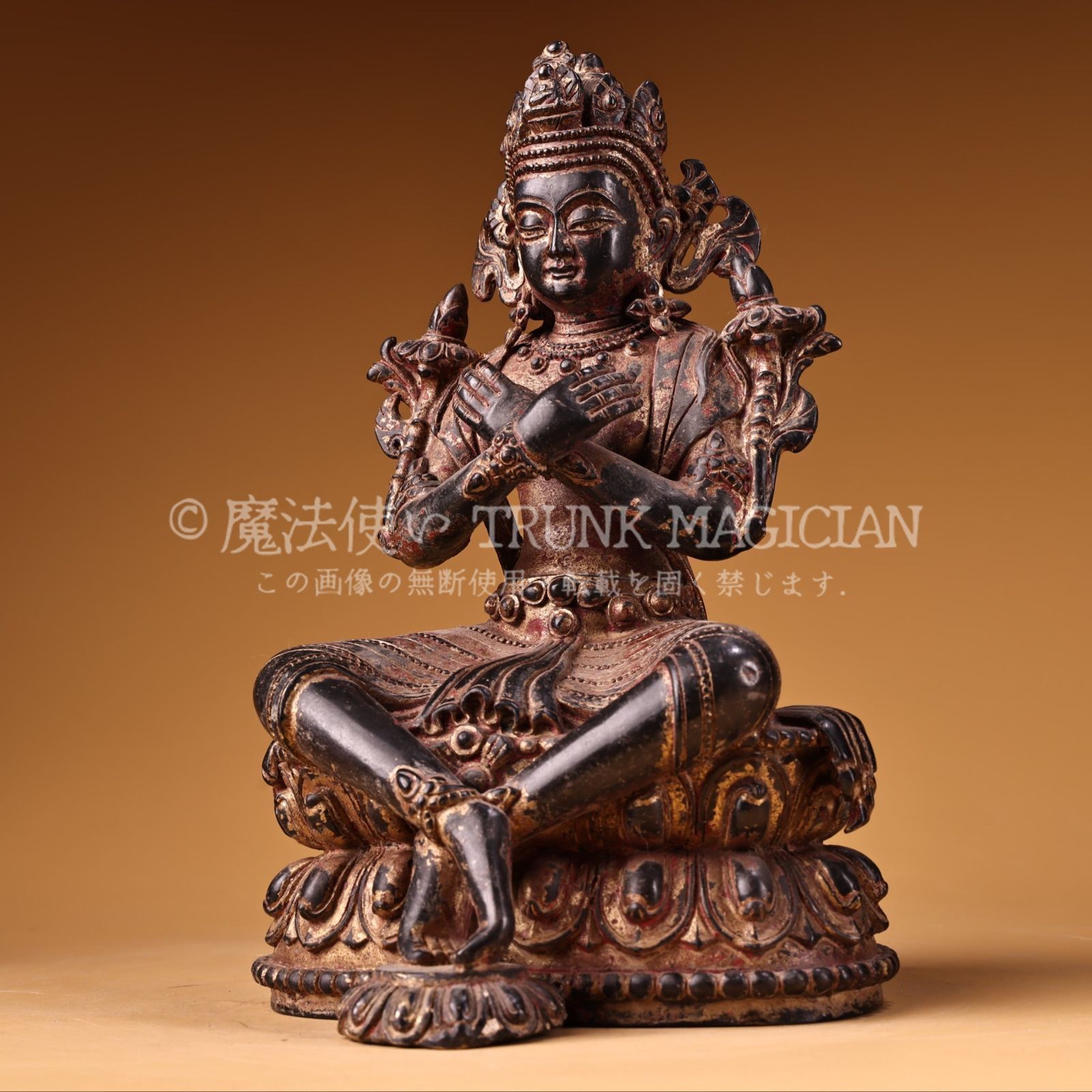 ♥時代　銅製　仏像　①　骨董　古玩 旧家蔵出し 銅製 浮彫 鏨刻 泥金 金剛總持仏 仏像 密宗密教 供養品 古