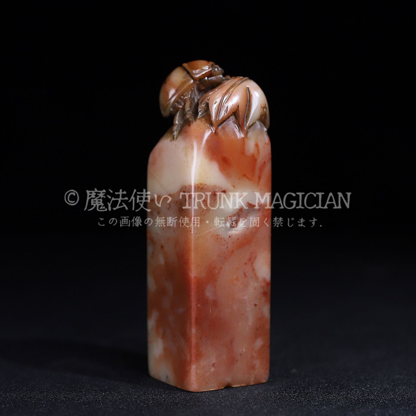 旧家蔵出し 寿山石 芙蓉石彫 甲天下印章 箱付 印鑒 書道品 文房賞物