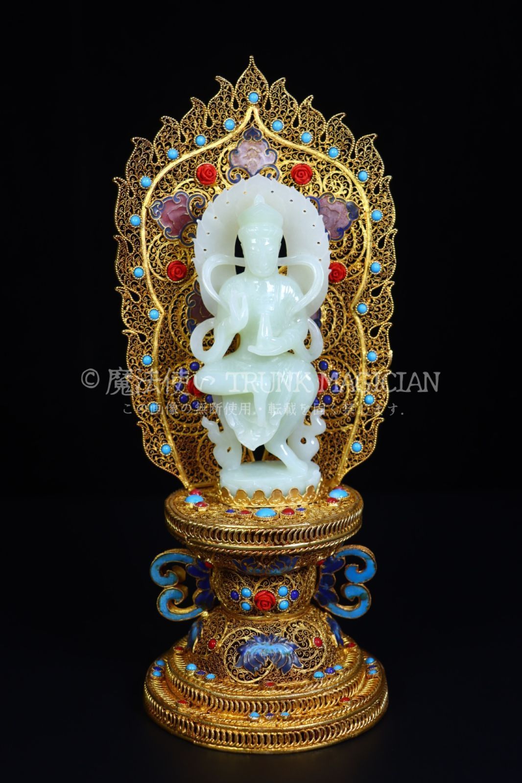 和田玉彫刻 仏　コレクション 送料無料　本物 館蔵珍品 和田玉製 細密彫 事事如意 置物 『骨董収蔵・青石製・細密彫