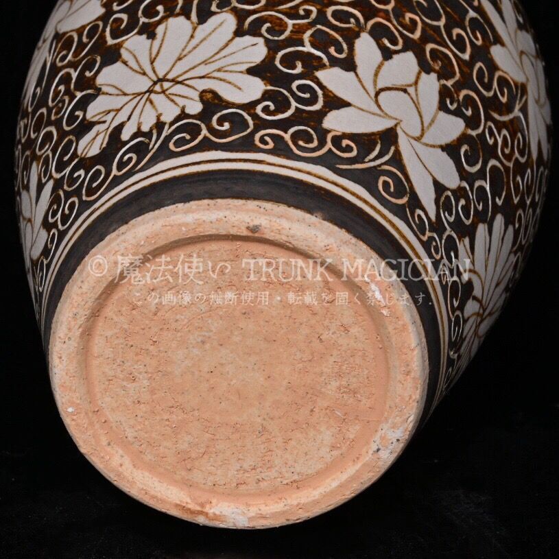 旧家蔵出し 宋 吉州窯 花卉紋 梅瓶一對 古陶瓷器 陶芸 造型精美 古美術