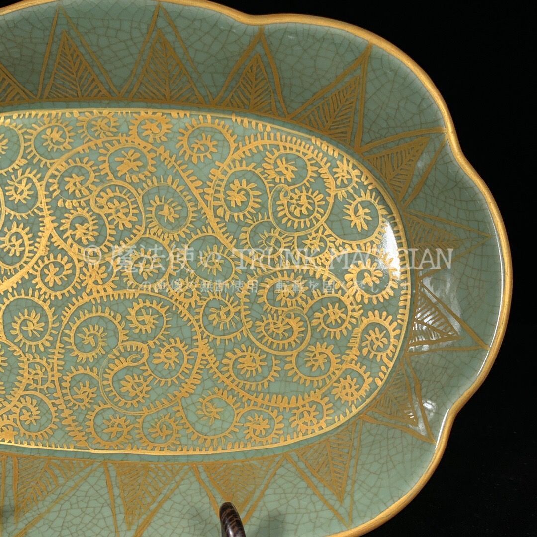 旧家蔵出し 宋 汝窯 描金 花卉紋 水仙盆 古陶瓷器 陶芸 造型精美 古