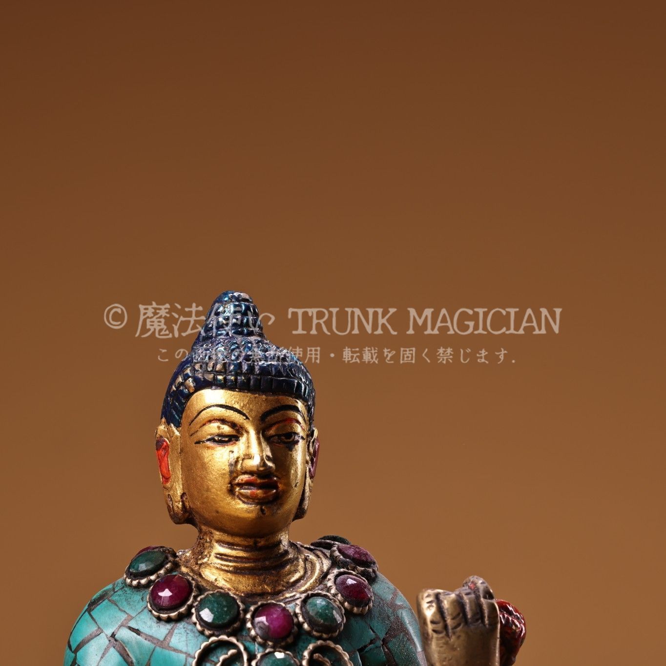 中国古美術 旧藏 西藏 仏教 銅製 吊香炉 彩绘描金 宝石嵌 藏伝工芸 古銅器 旧家供養品 西蔵収集 銅製 寶石嵌 描金 彩絵 釈迦牟尼像 仏像 仏教