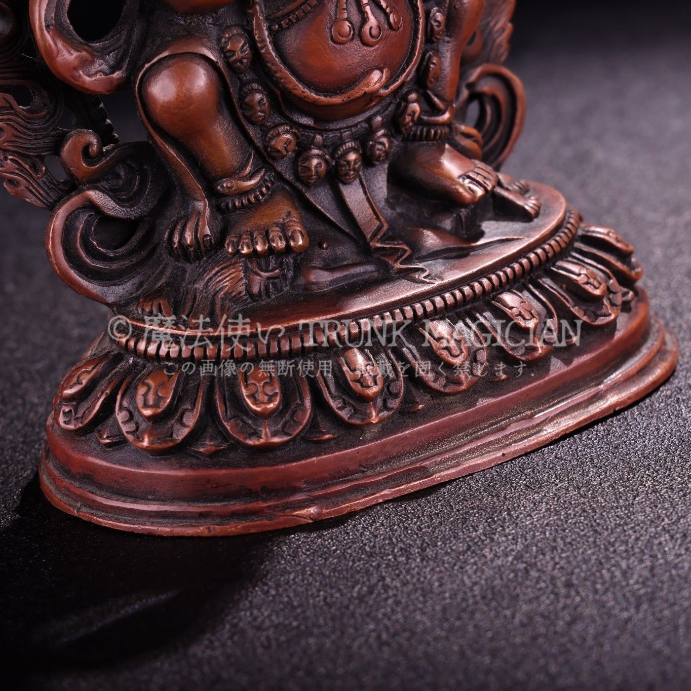 旧家蔵出し 紫銅製 寶石嵌 大黑天 護法像 仏像 密教上品 置物 文房賞物