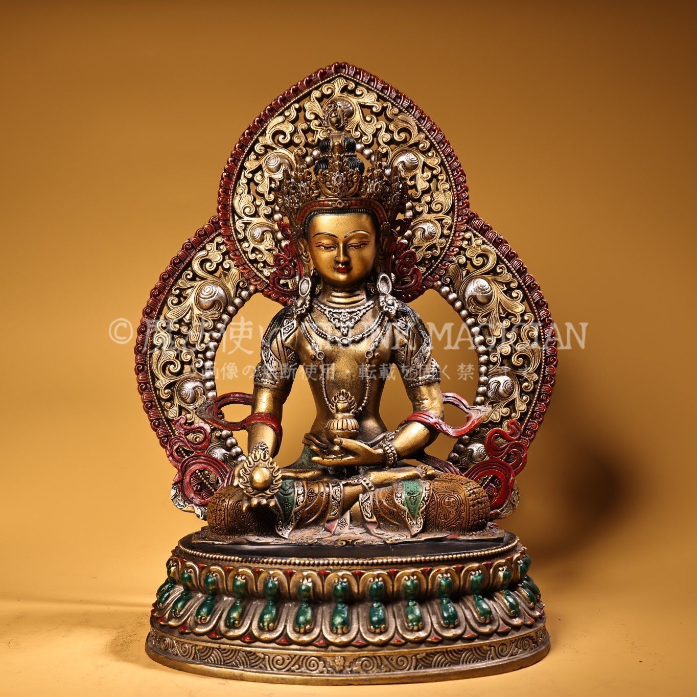 旧家蔵出し 蔵傳 描金 彩繪 浮彫 鏨刻 地藏王菩薩像 密宗密教 仏像