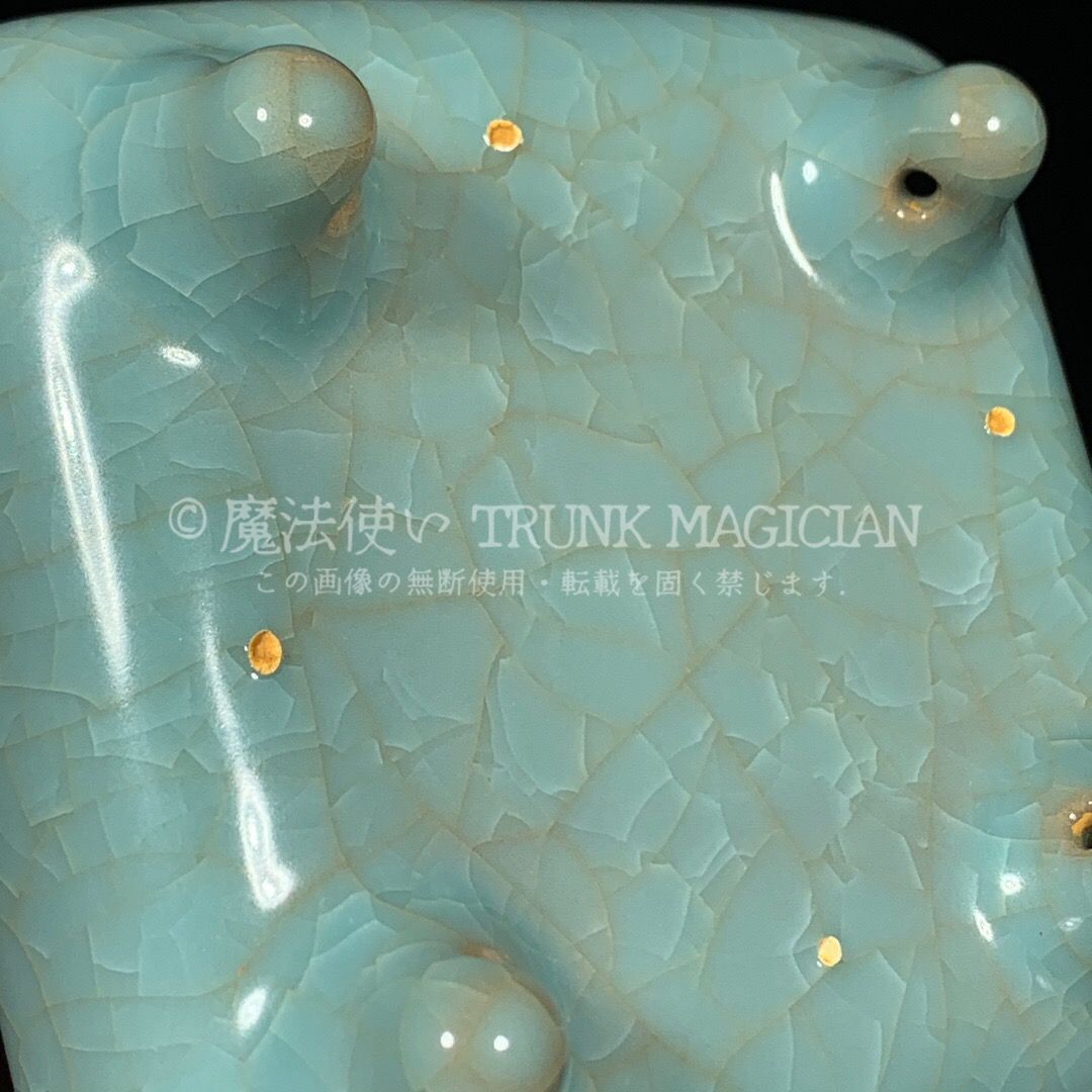 旧家蔵出し 宋 汝窯 冰裂紋 雙耳 四方炉 古陶瓷器 陶芸 造型精美 古