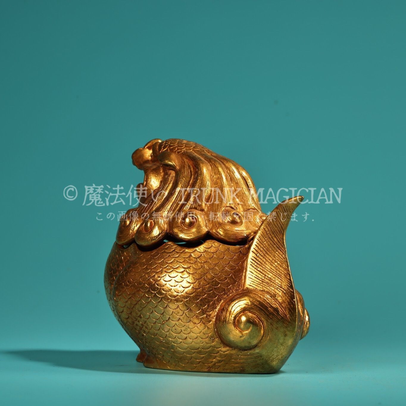 旧家蔵出し 銅製 塗金 瑞獣熏香炉 香道具 逸品仏具 仏具一般 供養品 古