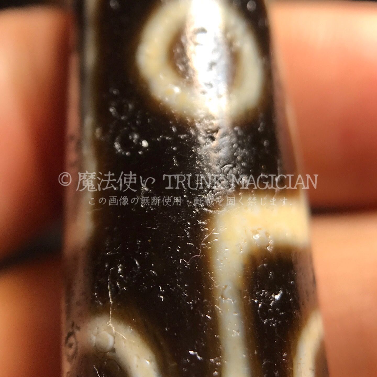 旧家蔵出し 瑪瑙細密彫 自然風化紋 九眼天珠 ネックレス本 根付 供養品