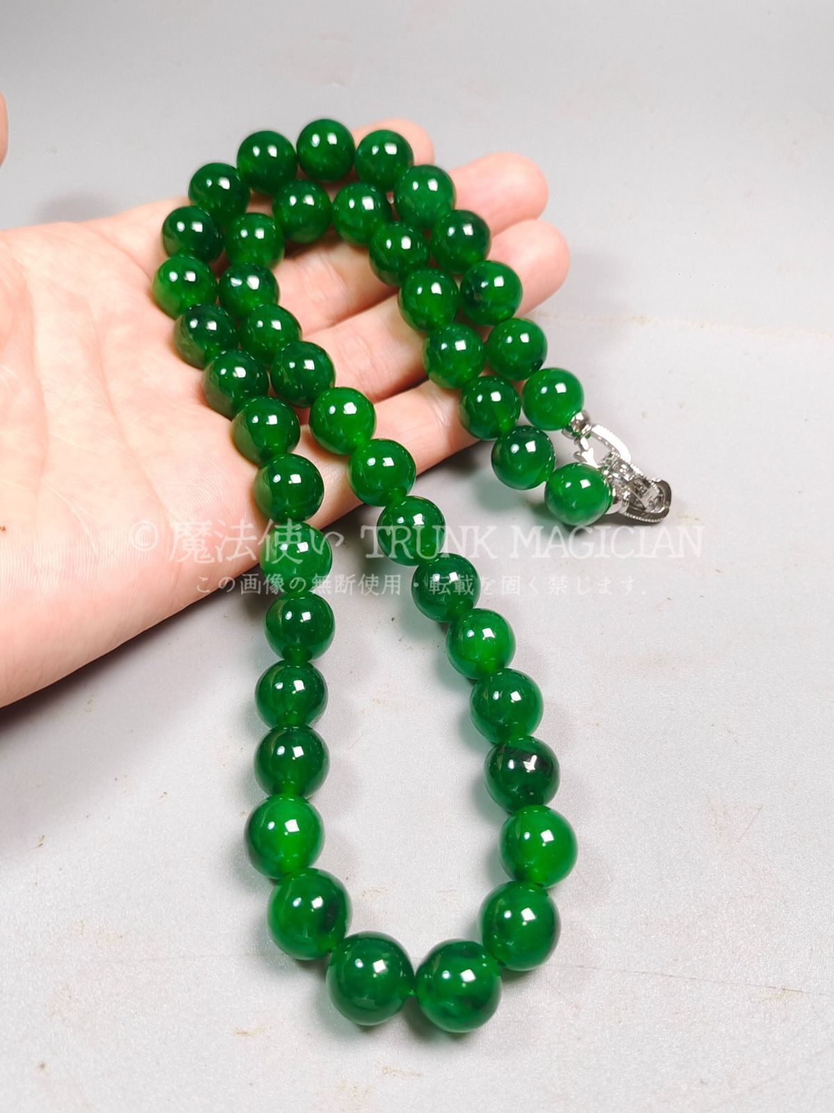 旧家蔵出し 翡翠製 細密彫 圓珠ネックレス本 根付 裝身具 供養品 古