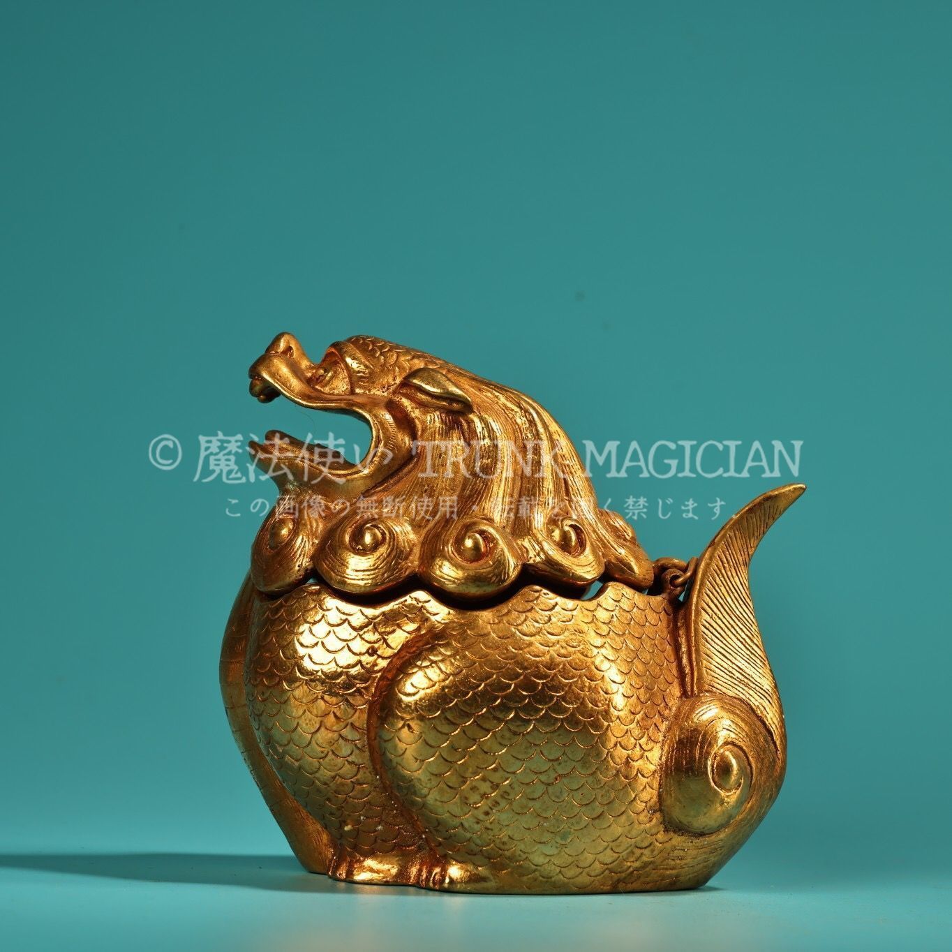 旧家蔵出し 銅製 塗金 瑞獣熏香炉 香道具 逸品仏具 仏具一般 供養品 古