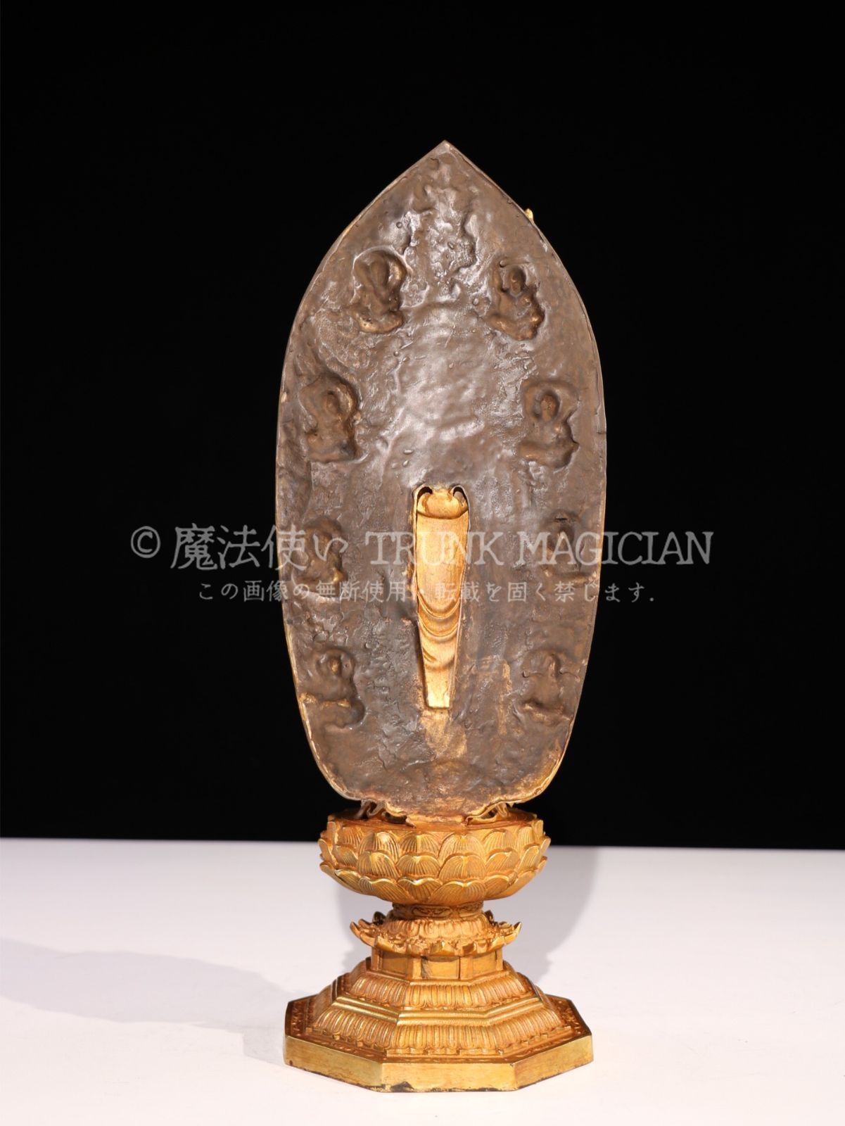 旧家蔵出し 銅製 浮彫 鏨刻 塗金 地藏王菩薩像 仏像 密宗密教 供養品