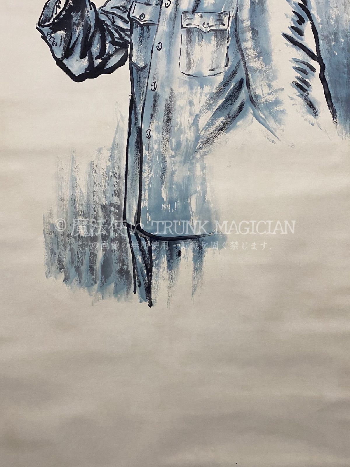 旧家蔵出し 四尺中堂画 劉文西 人物画 宣紙 肉筆紙本 掛軸 中国画 中国