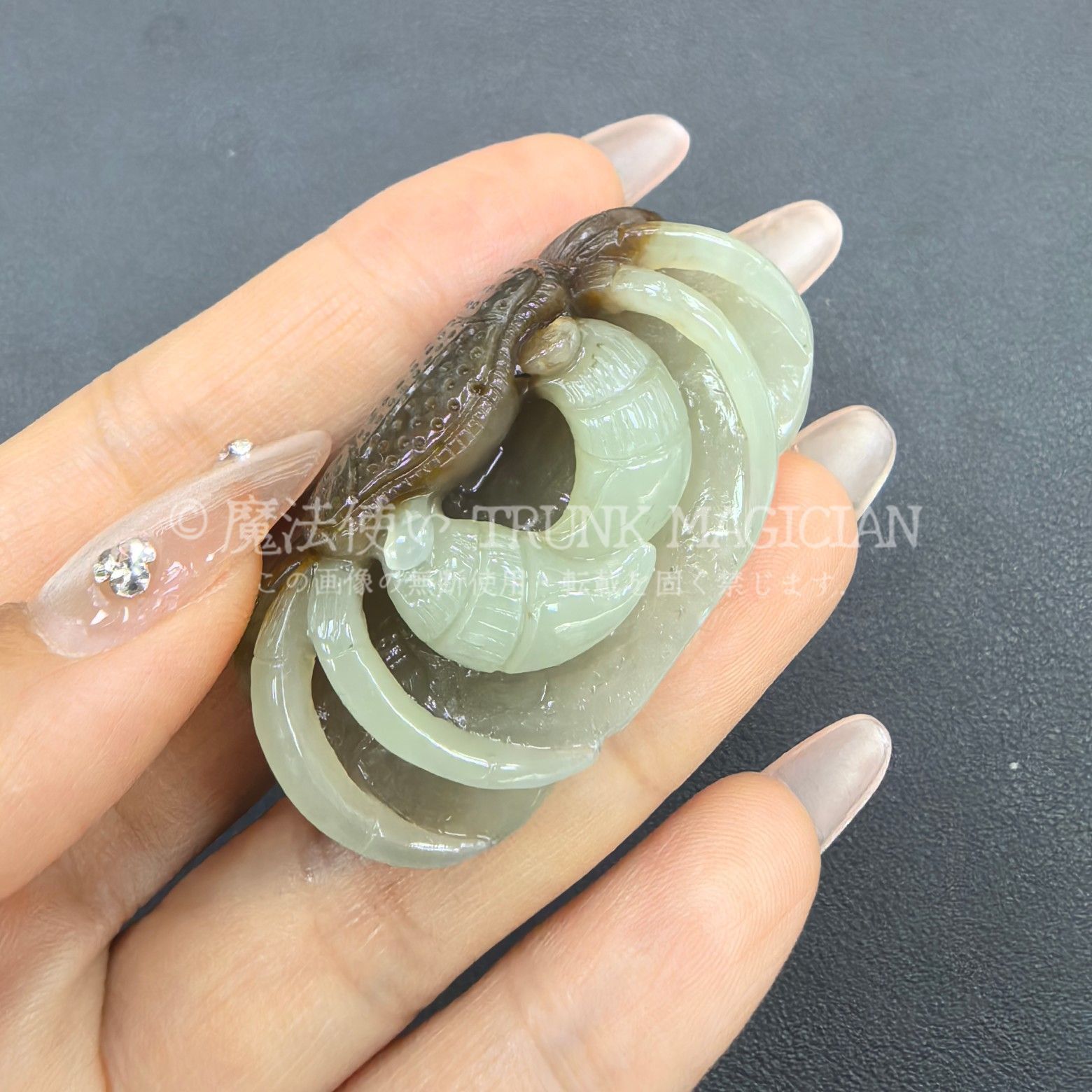 旧家蔵出し 和田玉細密彫 高古件 透空彫 力二 八方來財 招財 置物 賞物