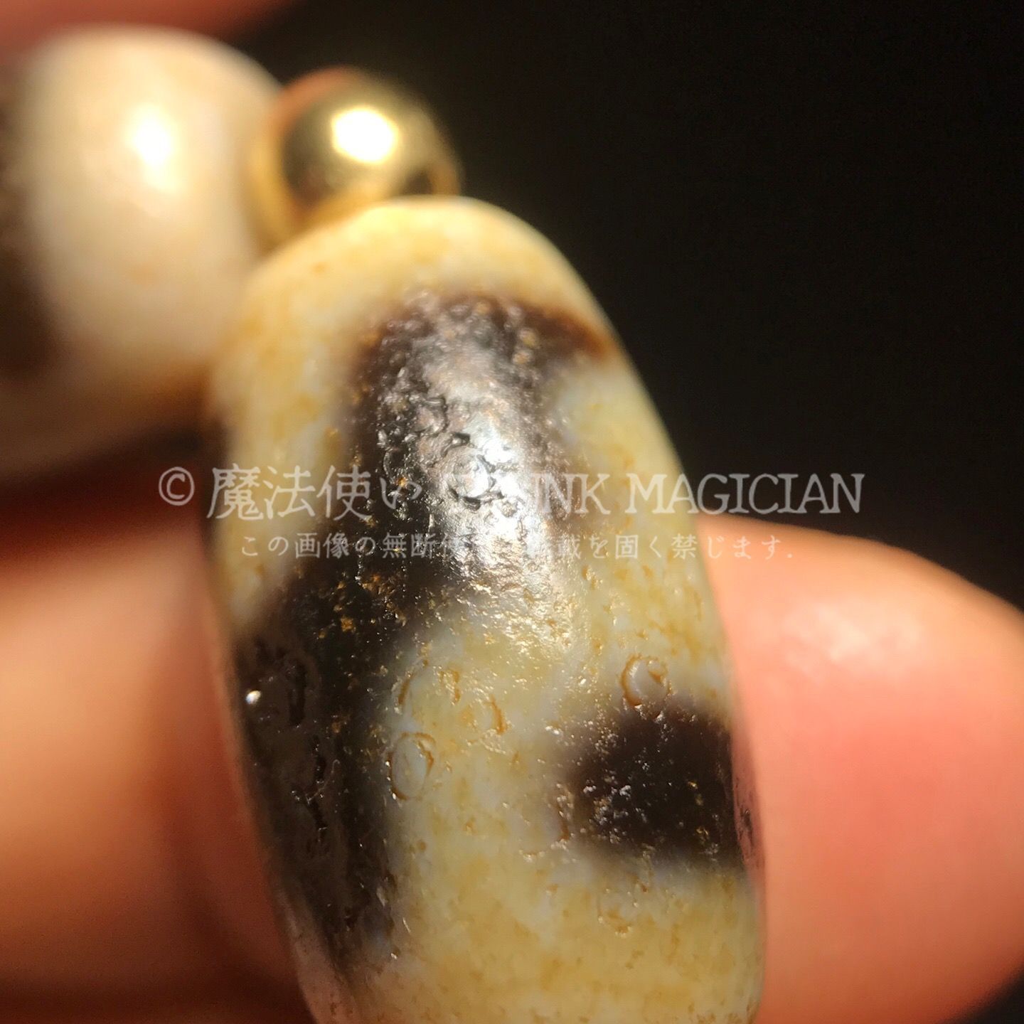 旧家蔵出し 瑪瑙細密彫 自然風化紋 寶瓶天珠手串 根付 供養品 風水開運