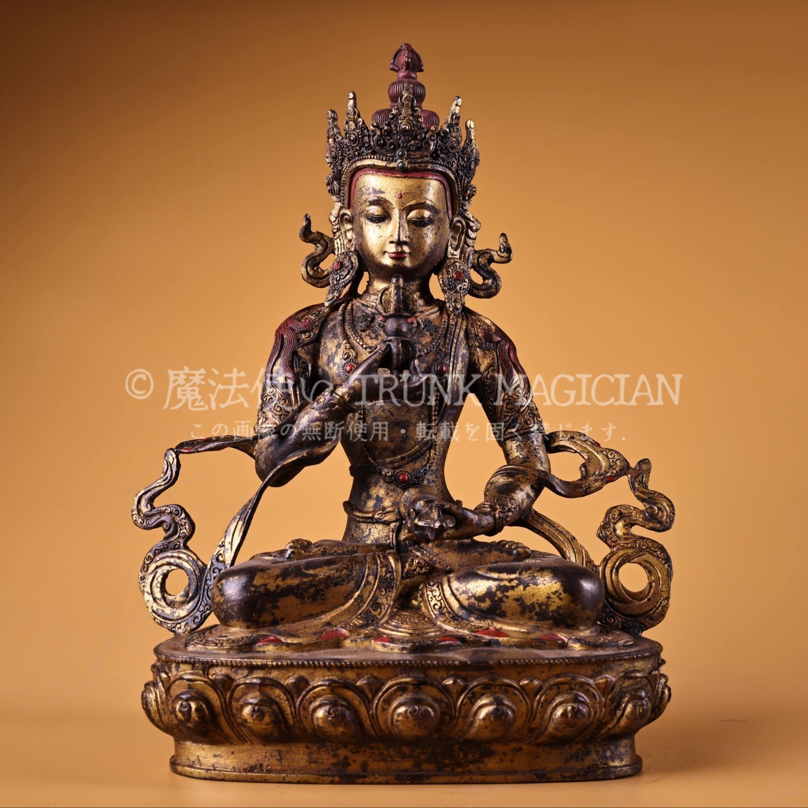 旧家蔵出し 銅製 泥金 金剛薩錘像 仏像 仏教古美術 密宗密教 供養品 古