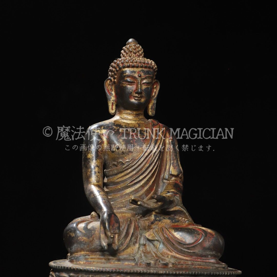 旧家蔵出し 銅製 泥金 阿彌陀仏 仏像 宗教 仏教古美術 供養品 古美術品