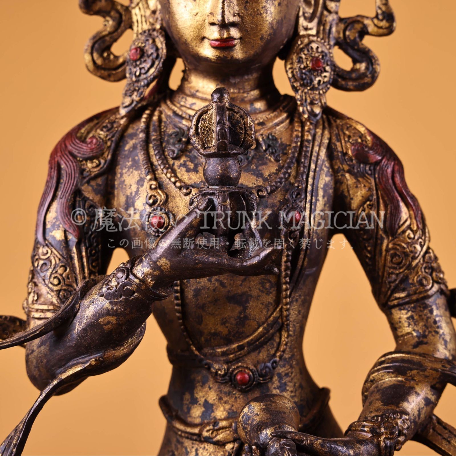 鑄銅仏像 旧家蔵出し 銅製 泥金 金剛薩錘像 仏像 仏教古美術 密宗密教 供養品 古